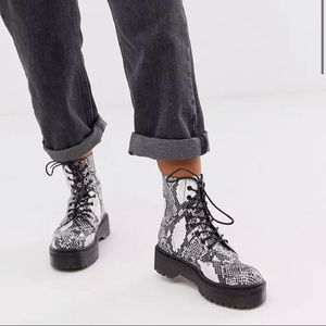 ASOS Glamorous snake chunky flatform boots